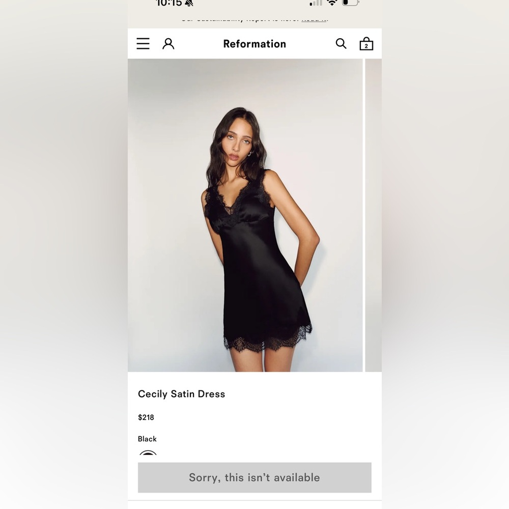 Reformation Cecily Satin Dress